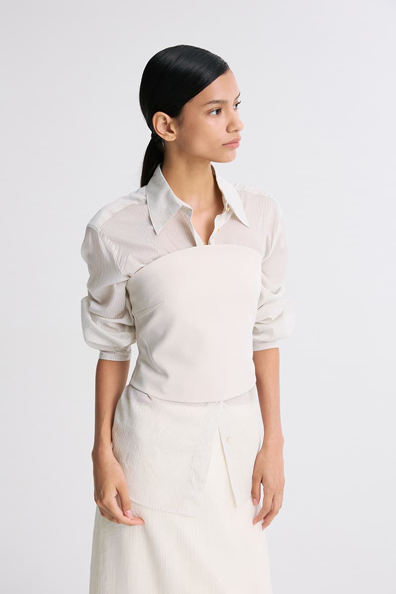 Sheer Striped Shirt Beige Stripe — vue 4