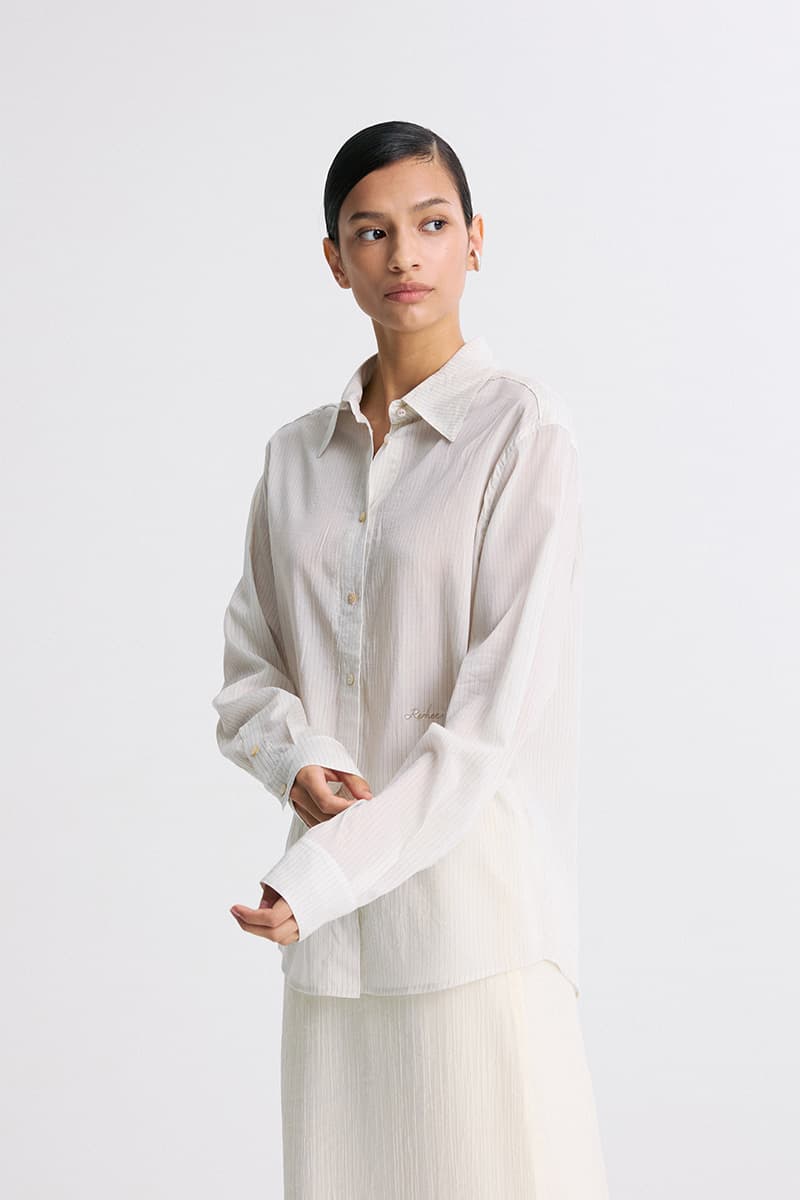 Sheer Striped Shirt Beige Stripe — vue 6