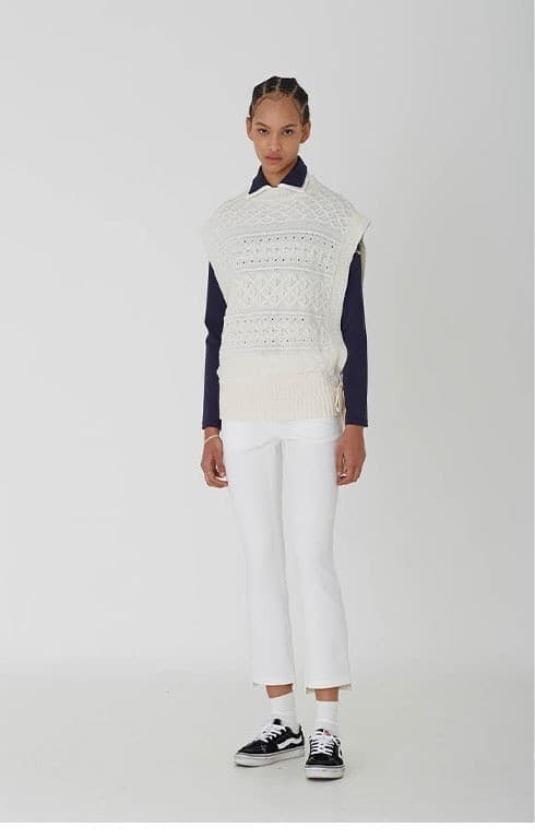 Jamie Knit Vest (Cream) — vue 3