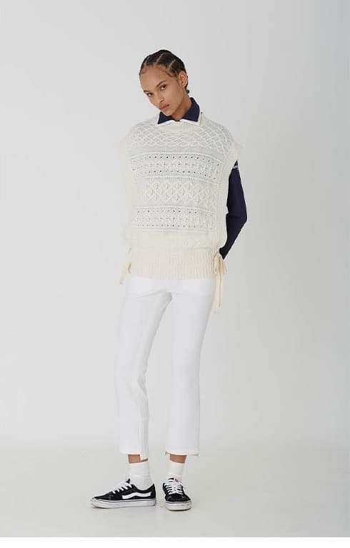 Jamie Knit Vest (Cream) — vue 4