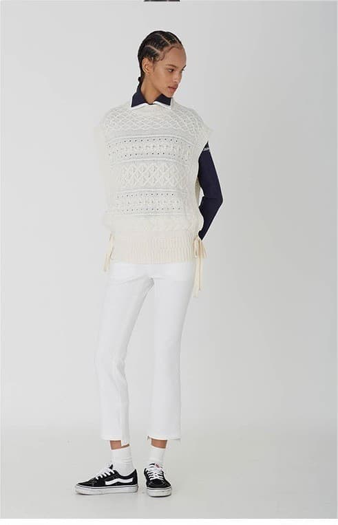Jamie Knit Vest (Cream) — vue 6
