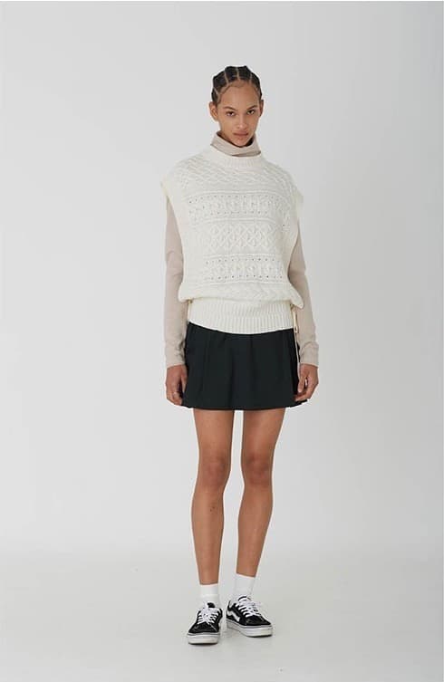 Jamie Knit Vest (Cream) — vue 7