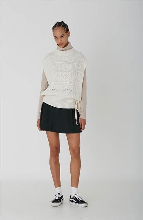 Jamie Knit Vest (Cream) — vue 8
