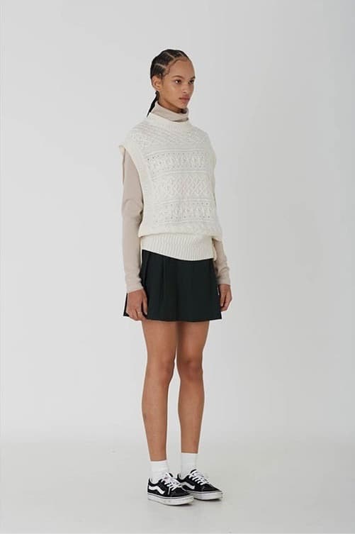 Jamie Knit Vest (Cream) — vue 9