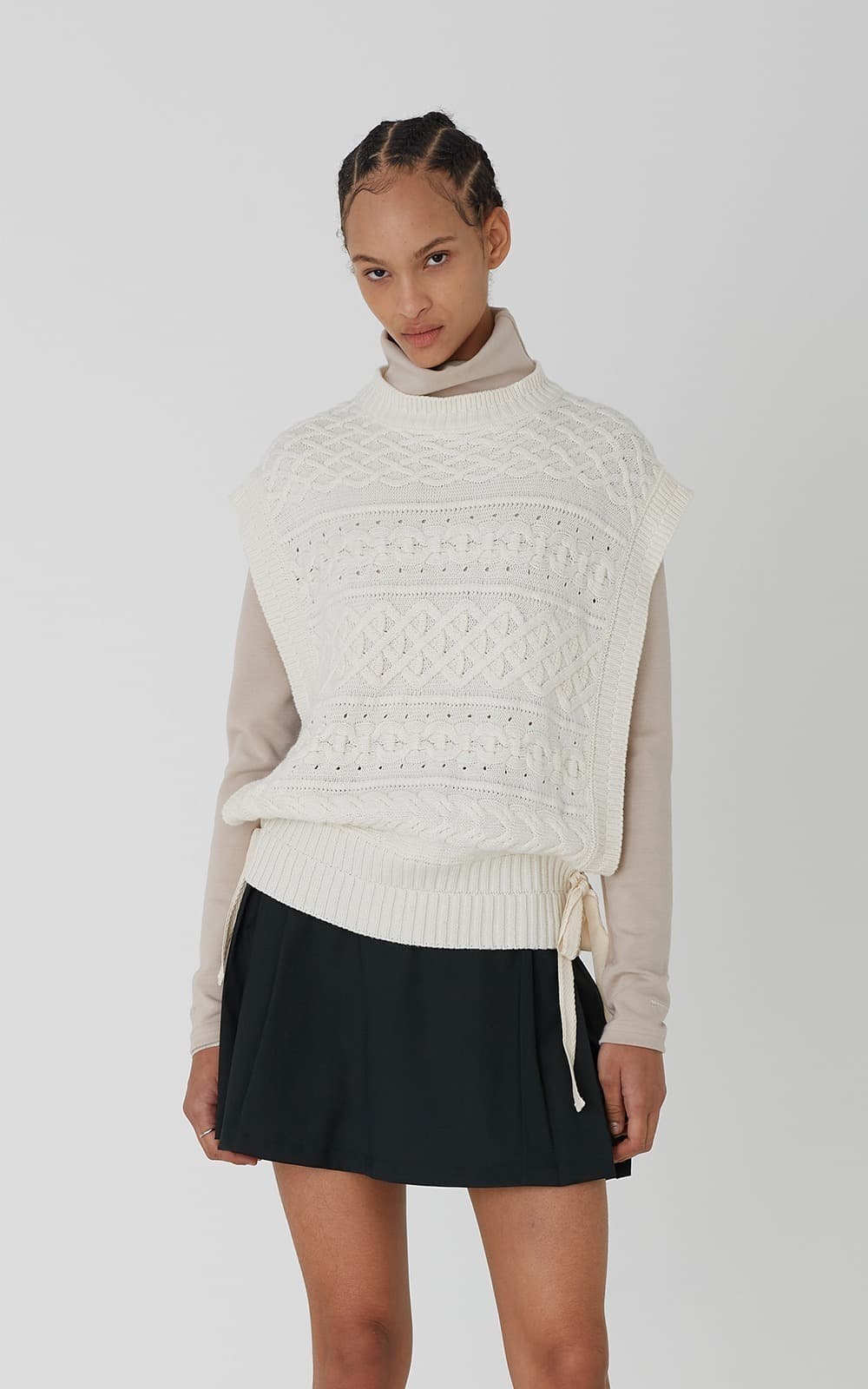 Jamie Knit Vest (Cream) — vue 1