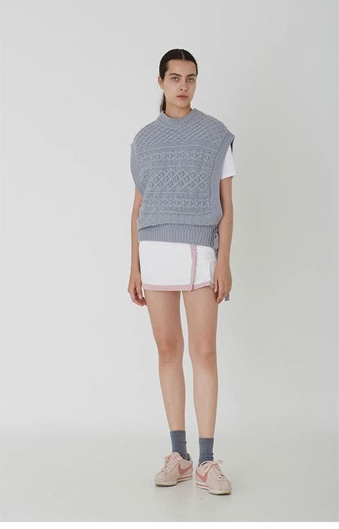 Jamie Knit Vest (Blue) — vue 4
