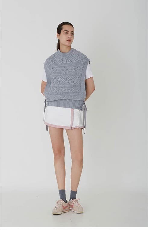 Jamie Knit Vest (Blue) — vue 5