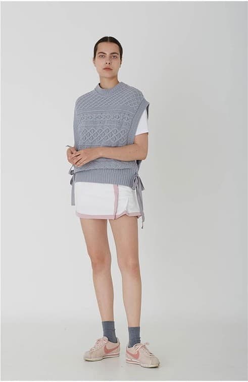 Jamie Knit Vest (Blue) — vue 7