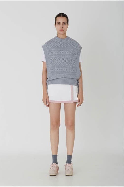 Jamie Knit Vest (Blue) — vue 8