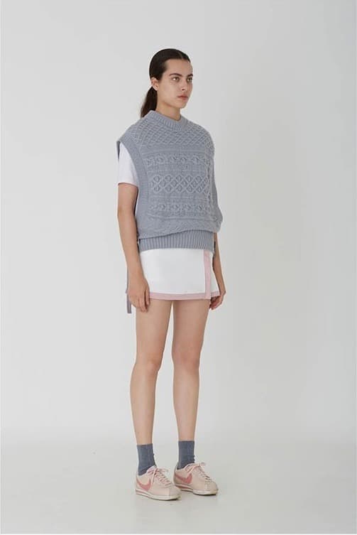 Jamie Knit Vest (Blue) — vue 9
