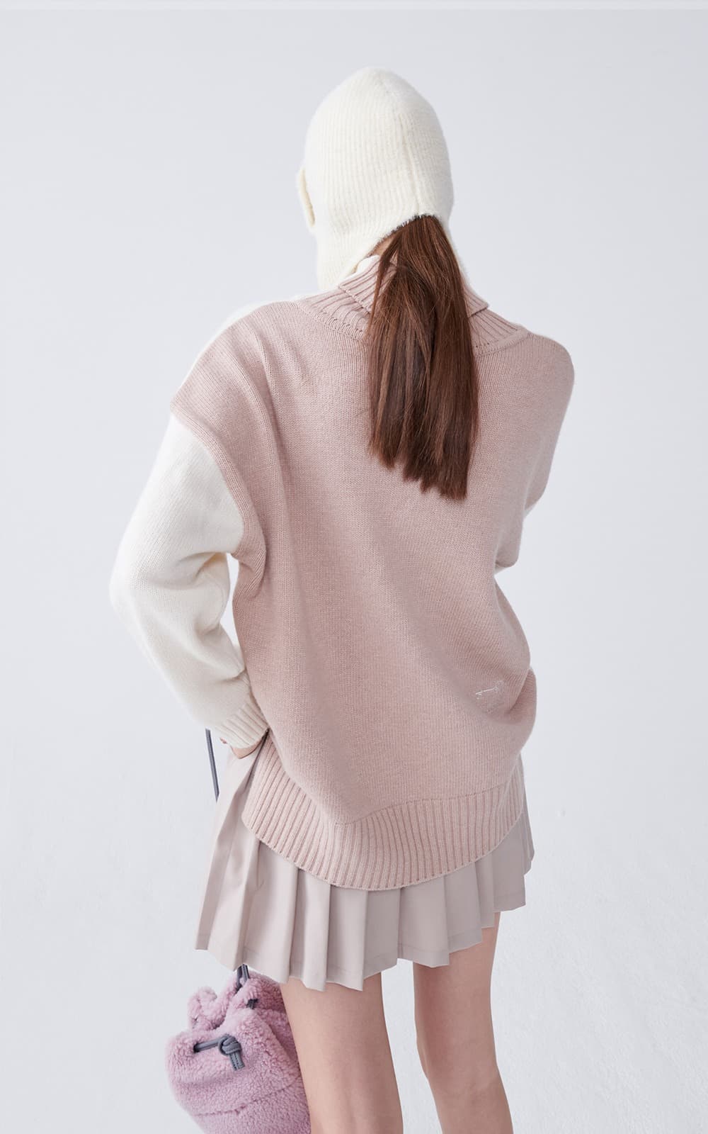 Morgan Knit Top (Pink Beige) — vue 3