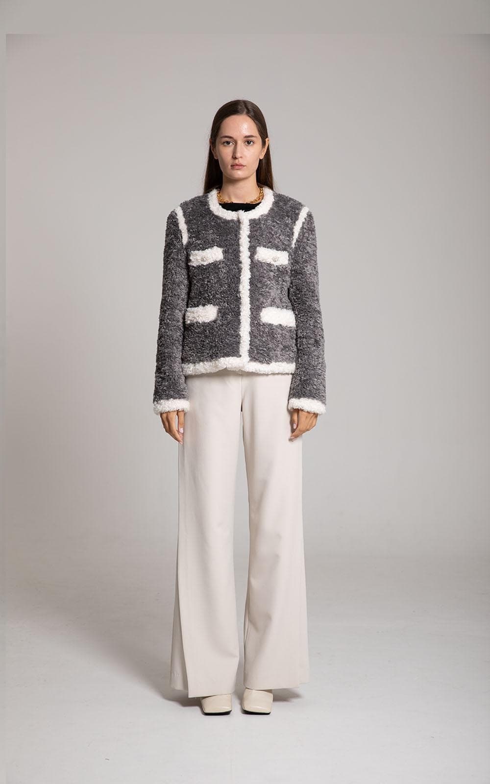 Luna Fur Jacket (Grey) — vue 2