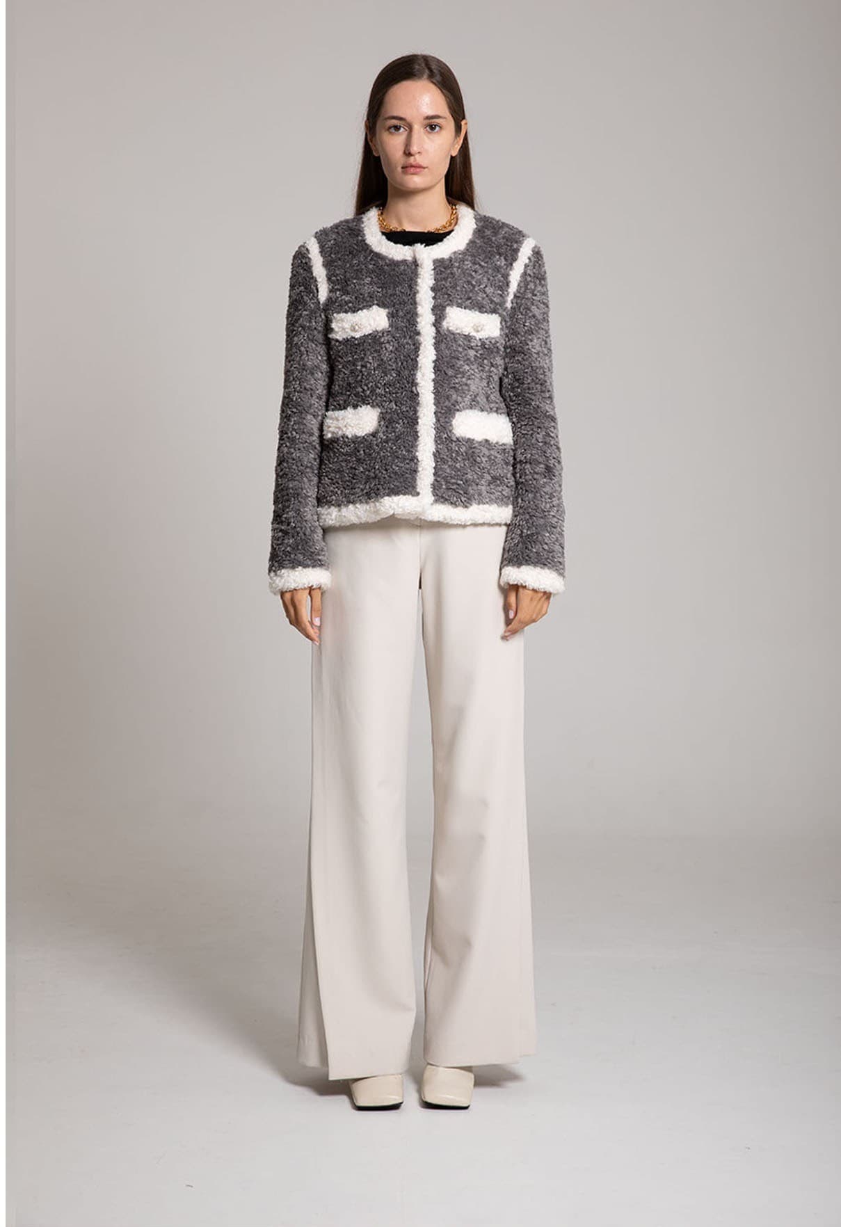 Luna Fur Jacket (Grey) — vue 5