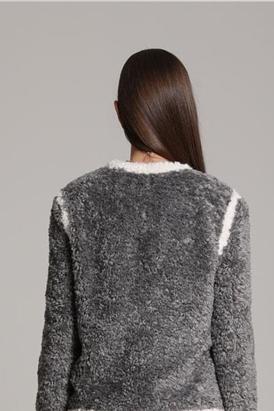 Luna Fur Jacket (Grey) — vue 7