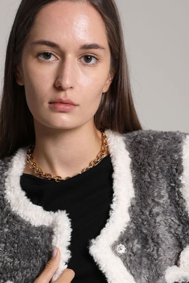Luna Fur Jacket (Grey) — vue 9