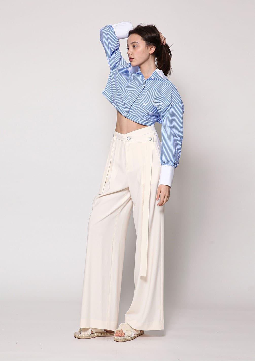 Evelyn Trousers (Cream) — vue 9
