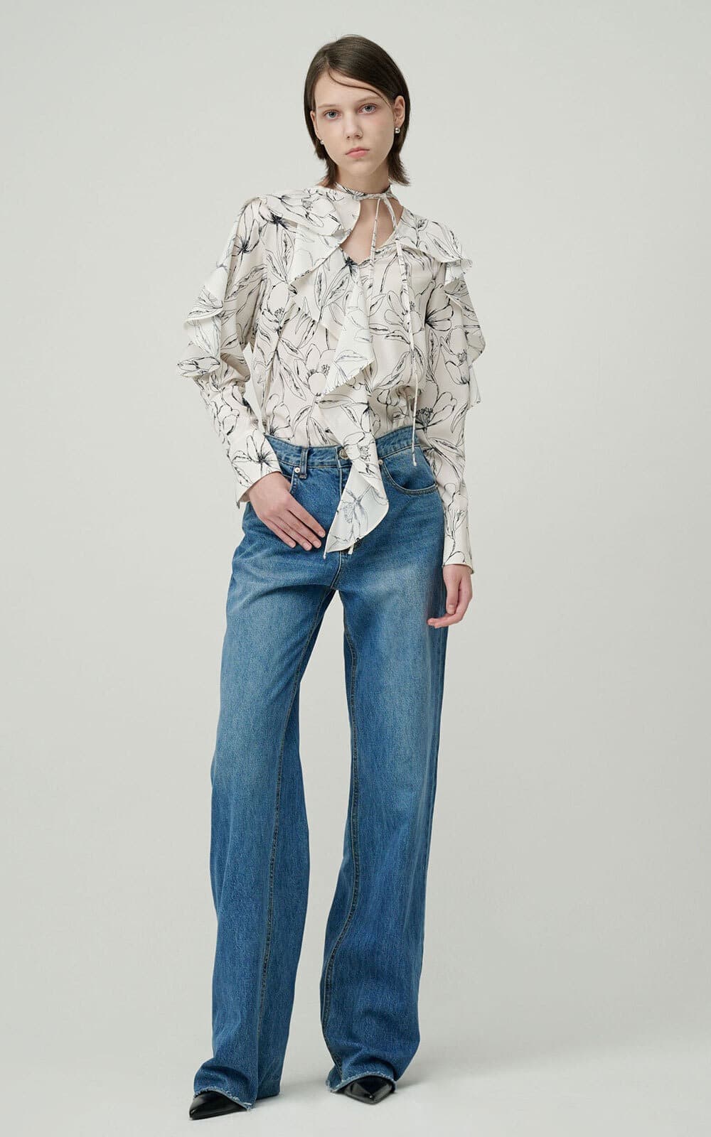 Sera Blouse (Off White Flower) — vue 3