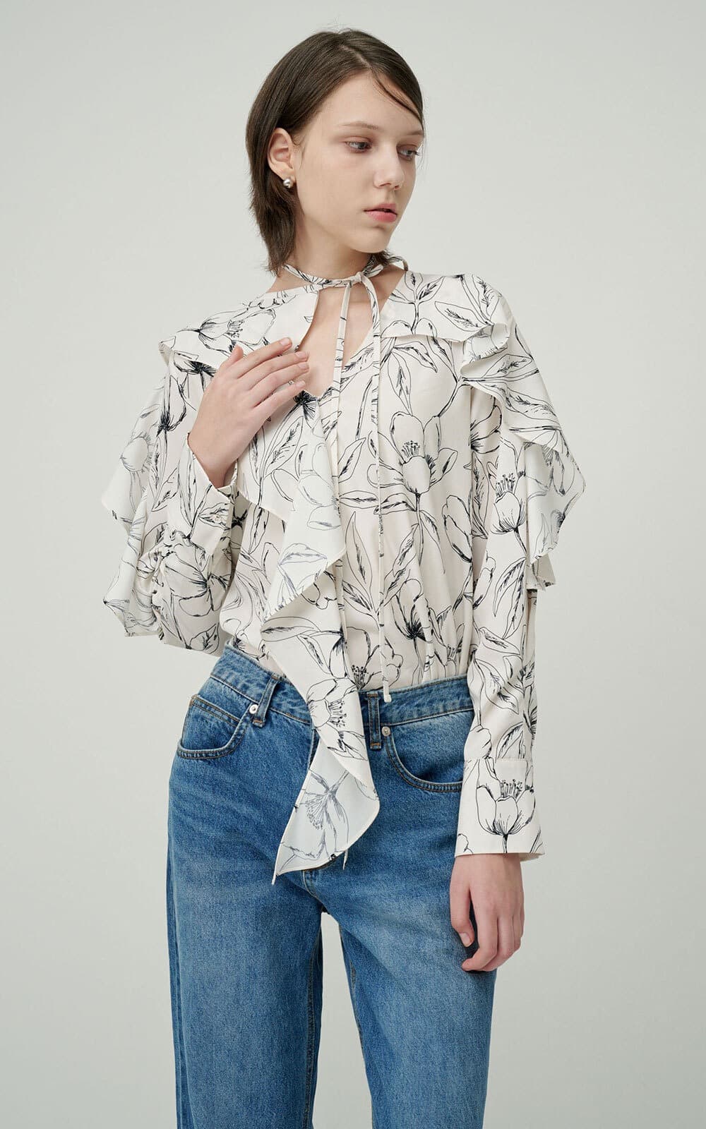 Sera Blouse (Off White Flower) — vue 4
