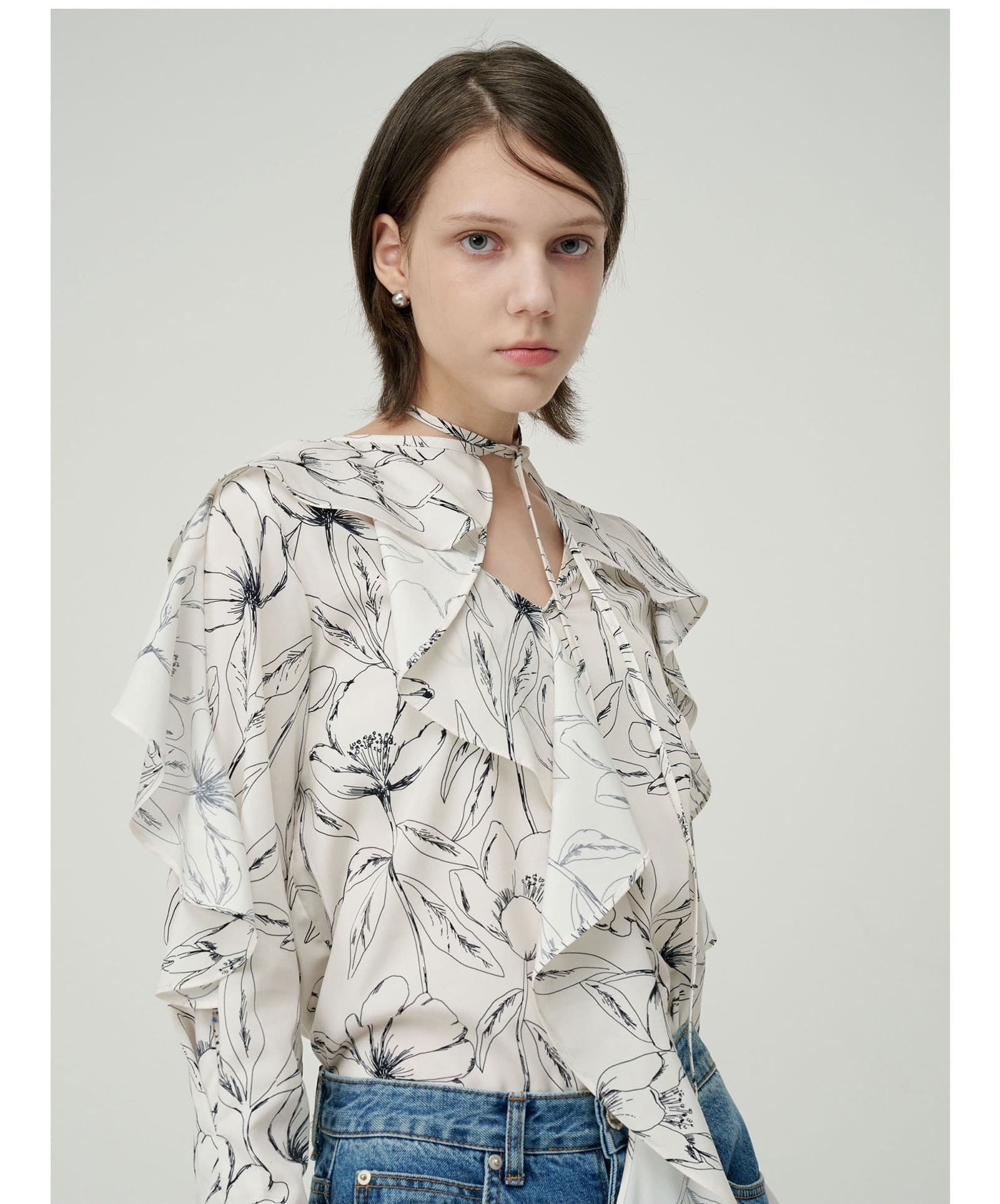 Sera Blouse (Off White Flower) — vue 10
