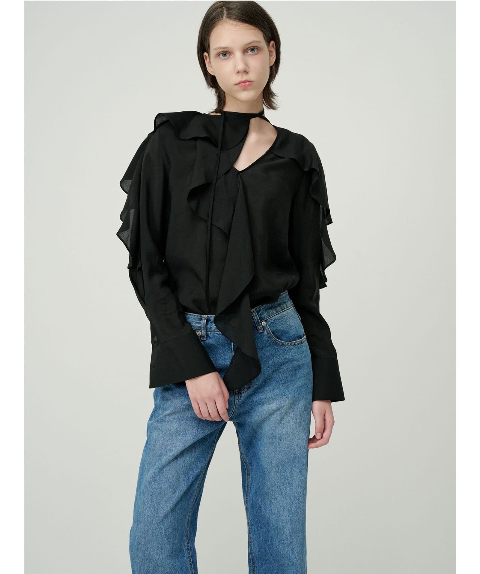 Sera Blouse (Black) — vue 9