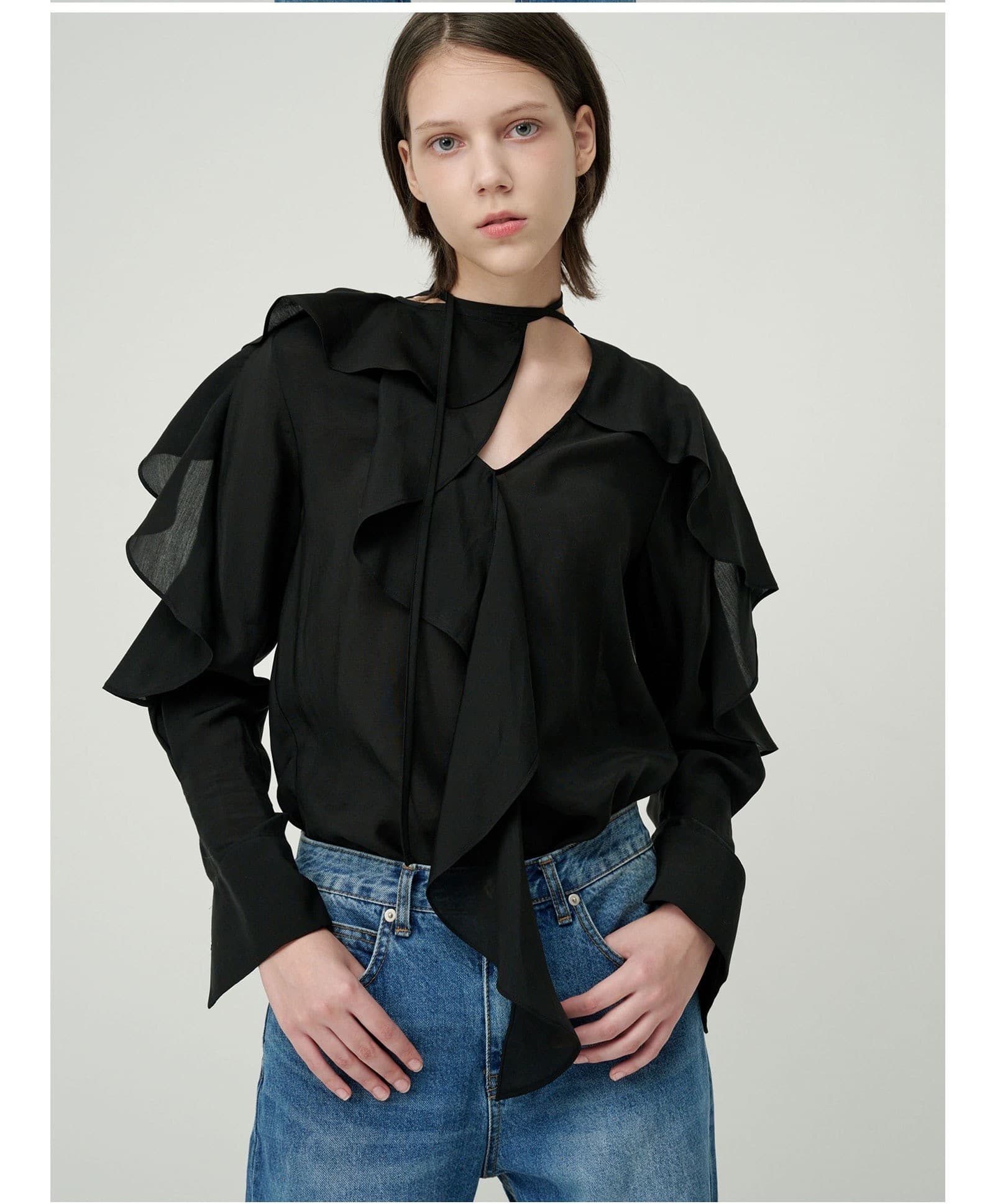 Sera Blouse (Black) — vue 10