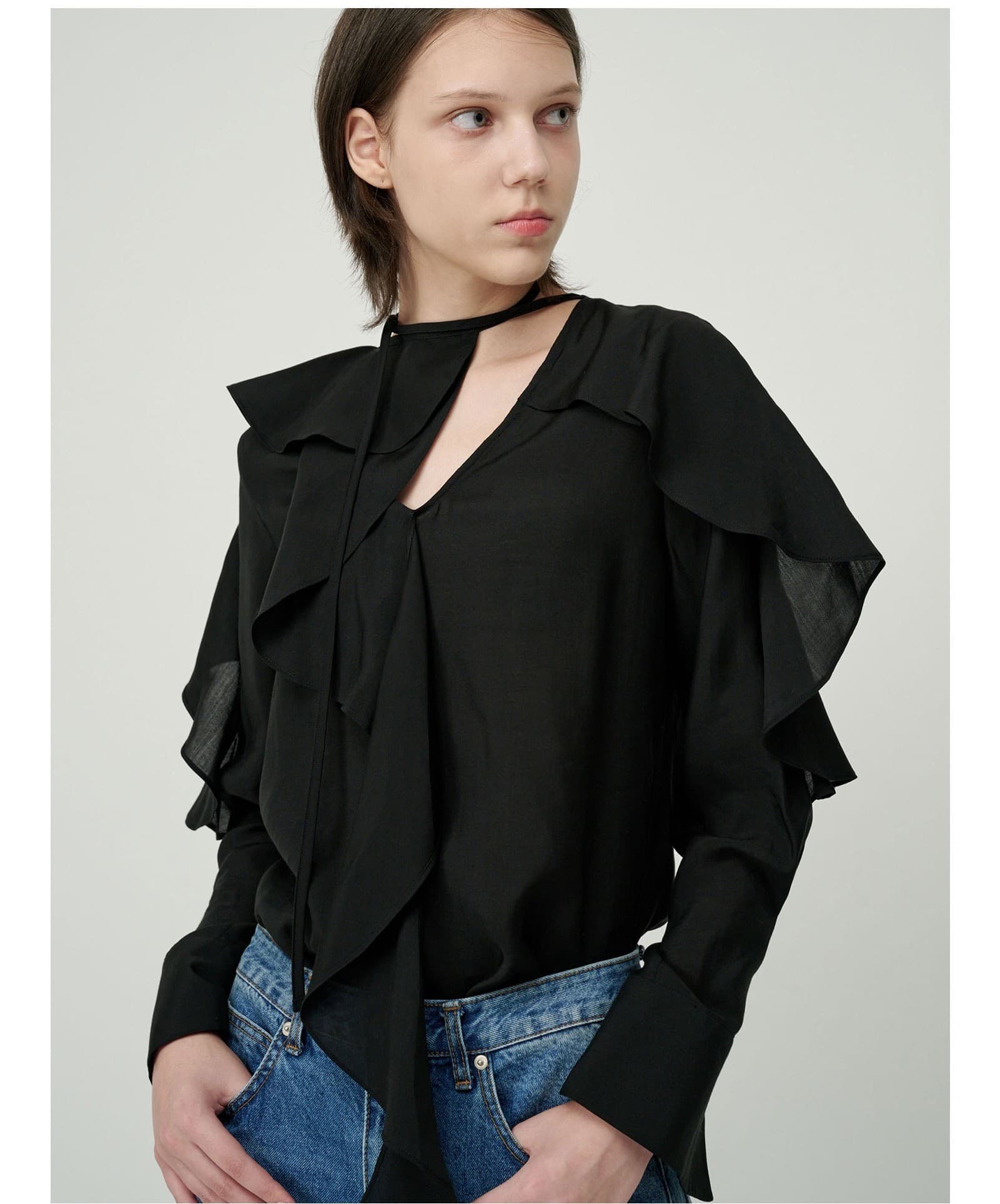 Sera Blouse (Black) — vue 11