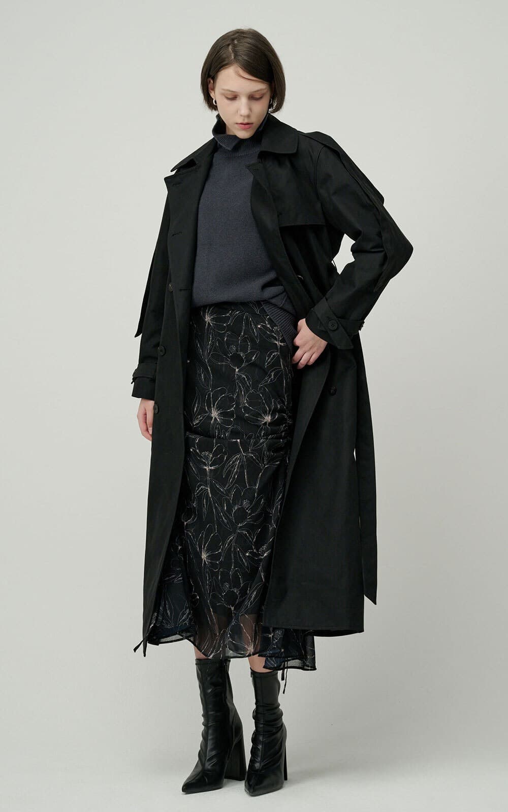 Sonnie Trench Coat (Black) — vue 2