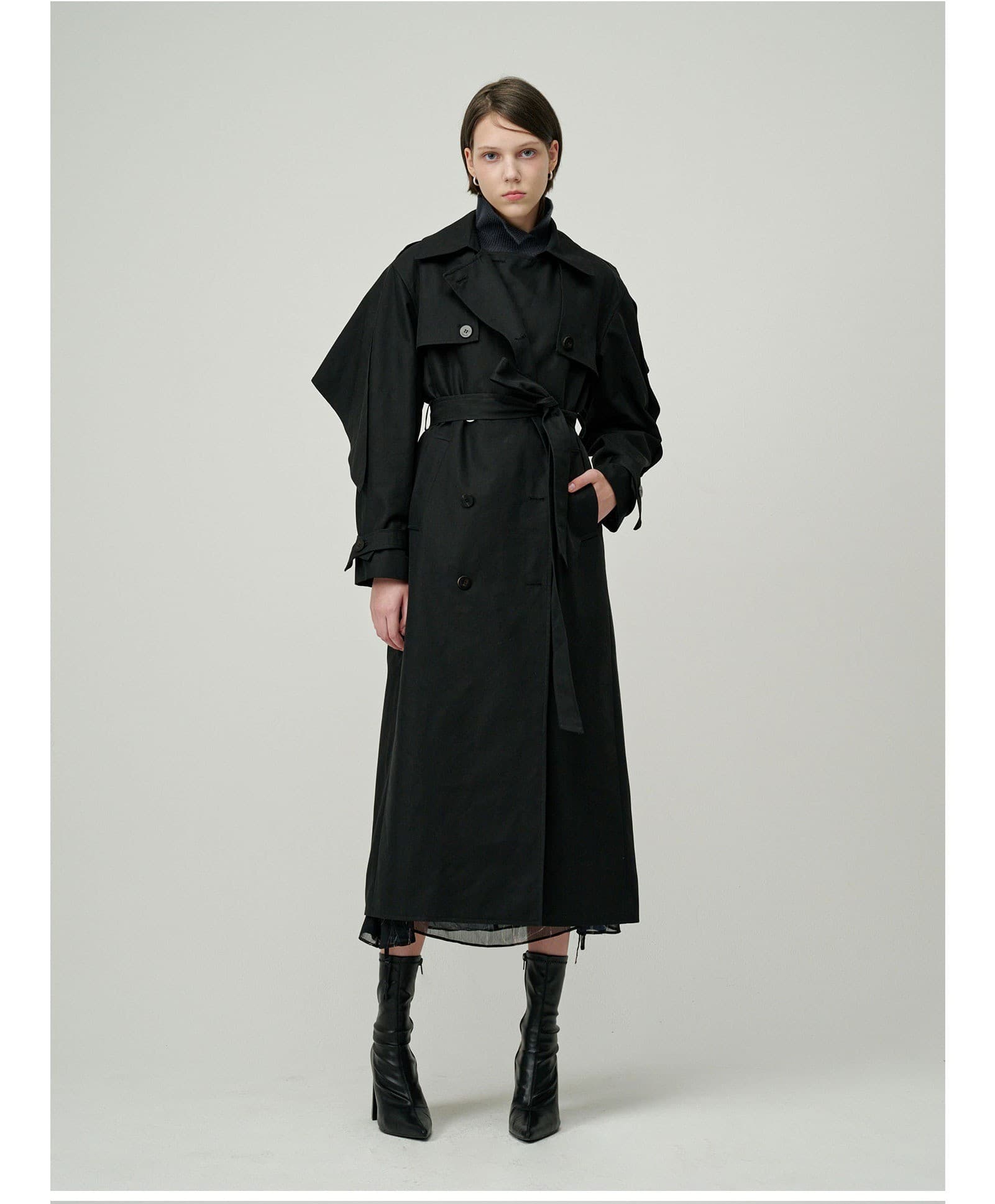 Sonnie Trench Coat (Black) — vue 5