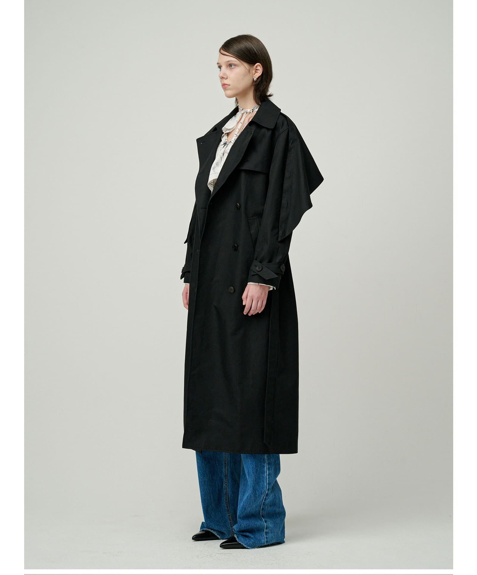 Sonnie Trench Coat (Black) — vue 6