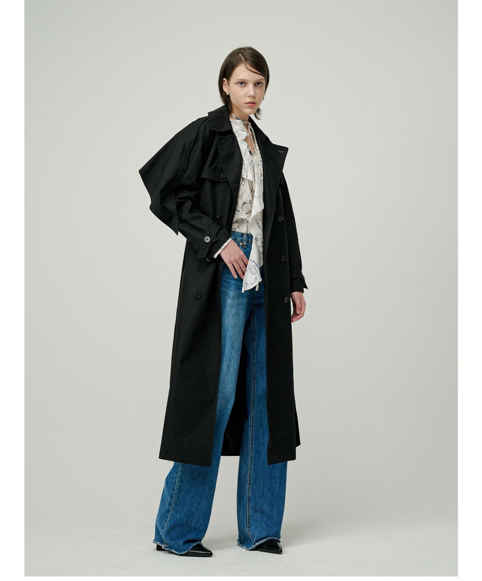 Sonnie Trench Coat (Black) — vue 8