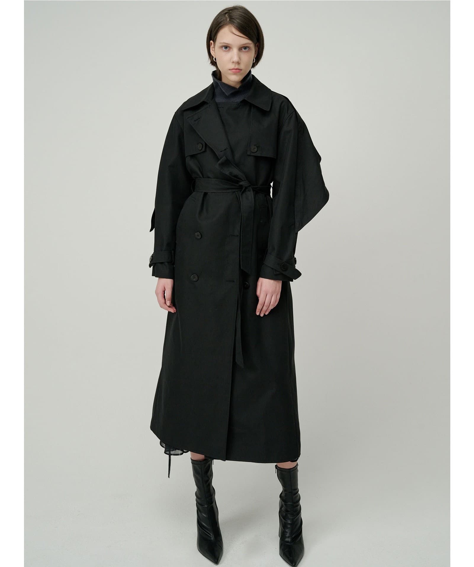Sonnie Trench Coat (Black) — vue 9