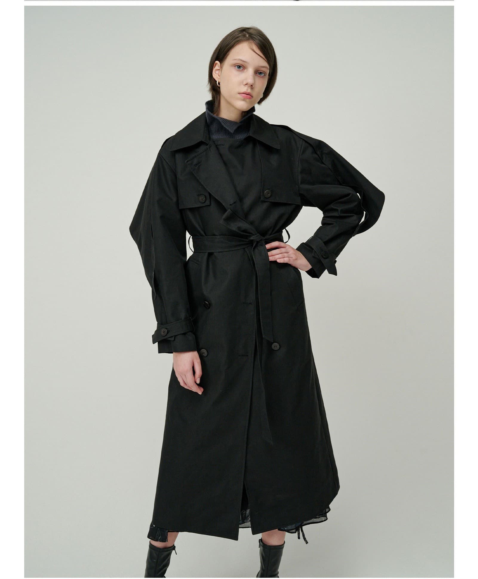 Sonnie Trench Coat (Black) — vue 10