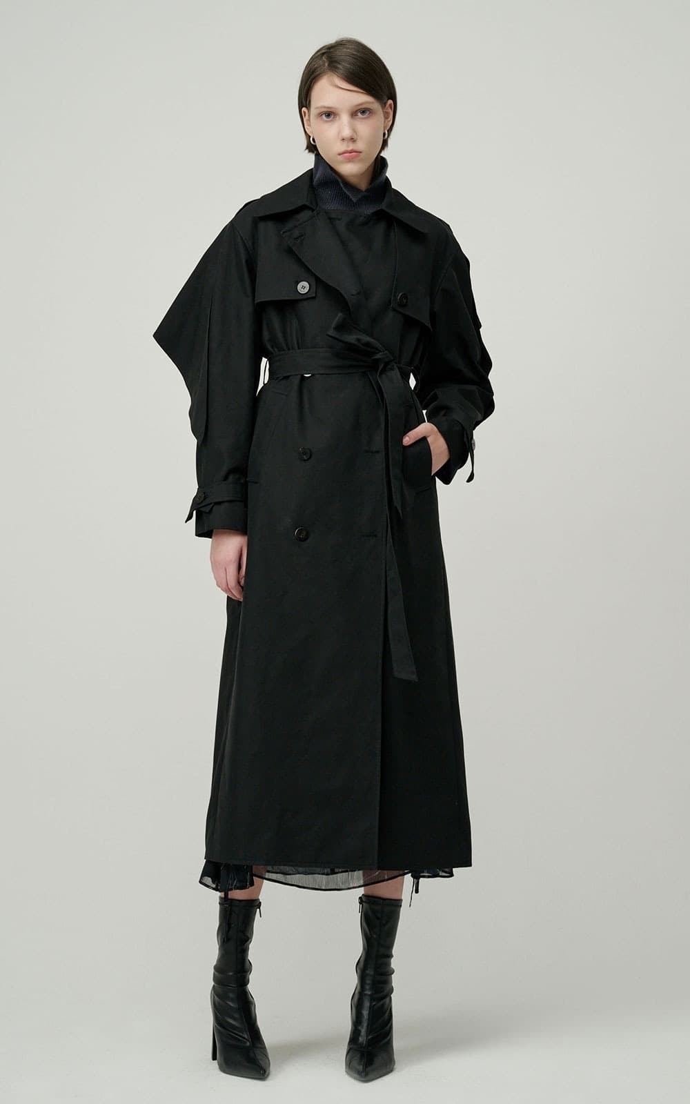 Sonnie Trench Coat (Black) — vue 1