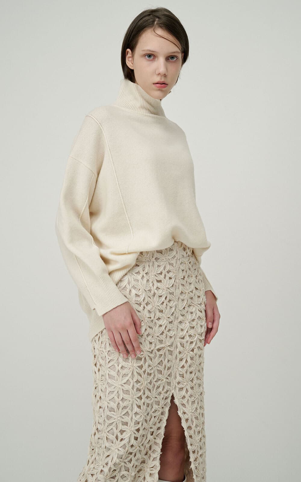 Belle Cashmere Knit (White) — vue 4