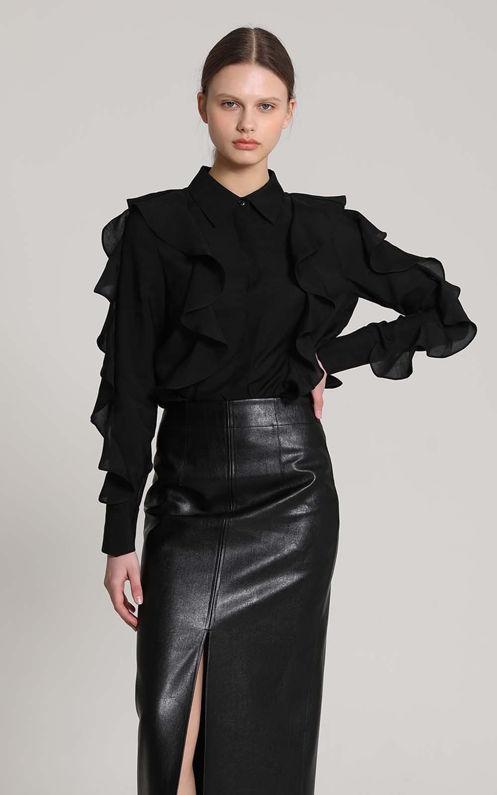 Selene Blouse (Black) — vue 2