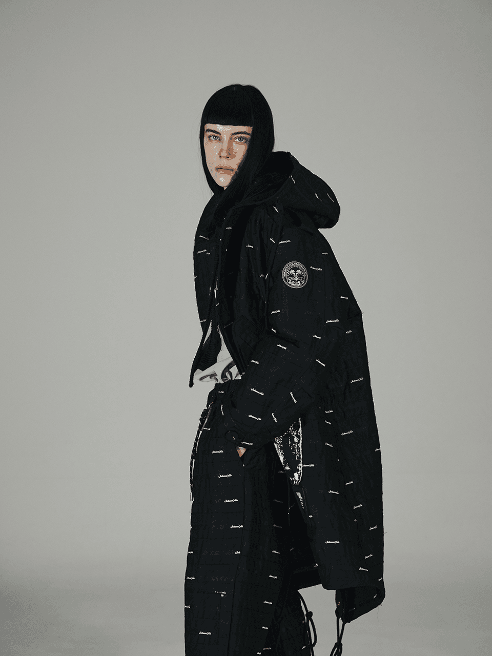 Fishtail Long Parka (Black) — vue 8