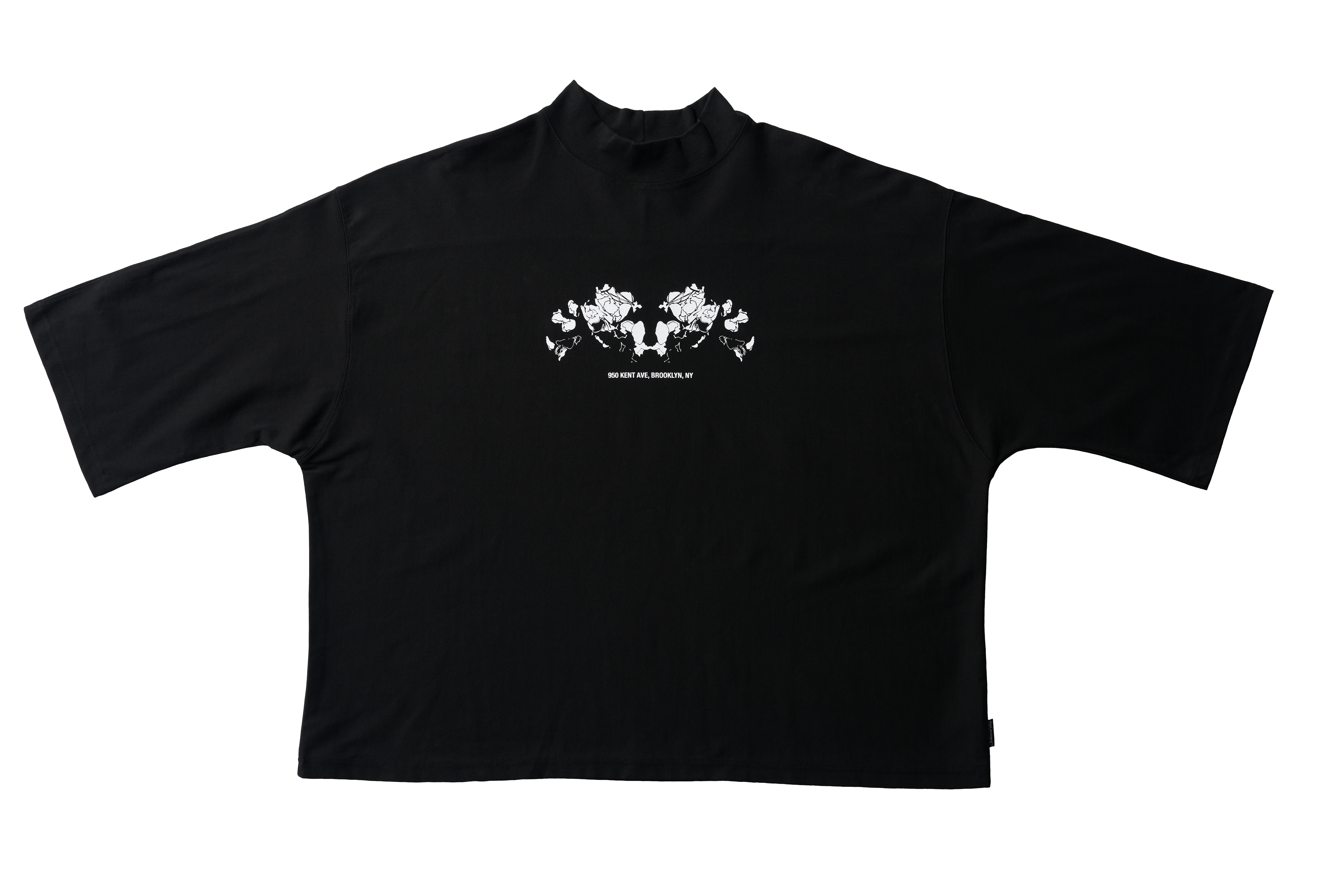 Flower Embroidered T-shirt (Black) — vue 2