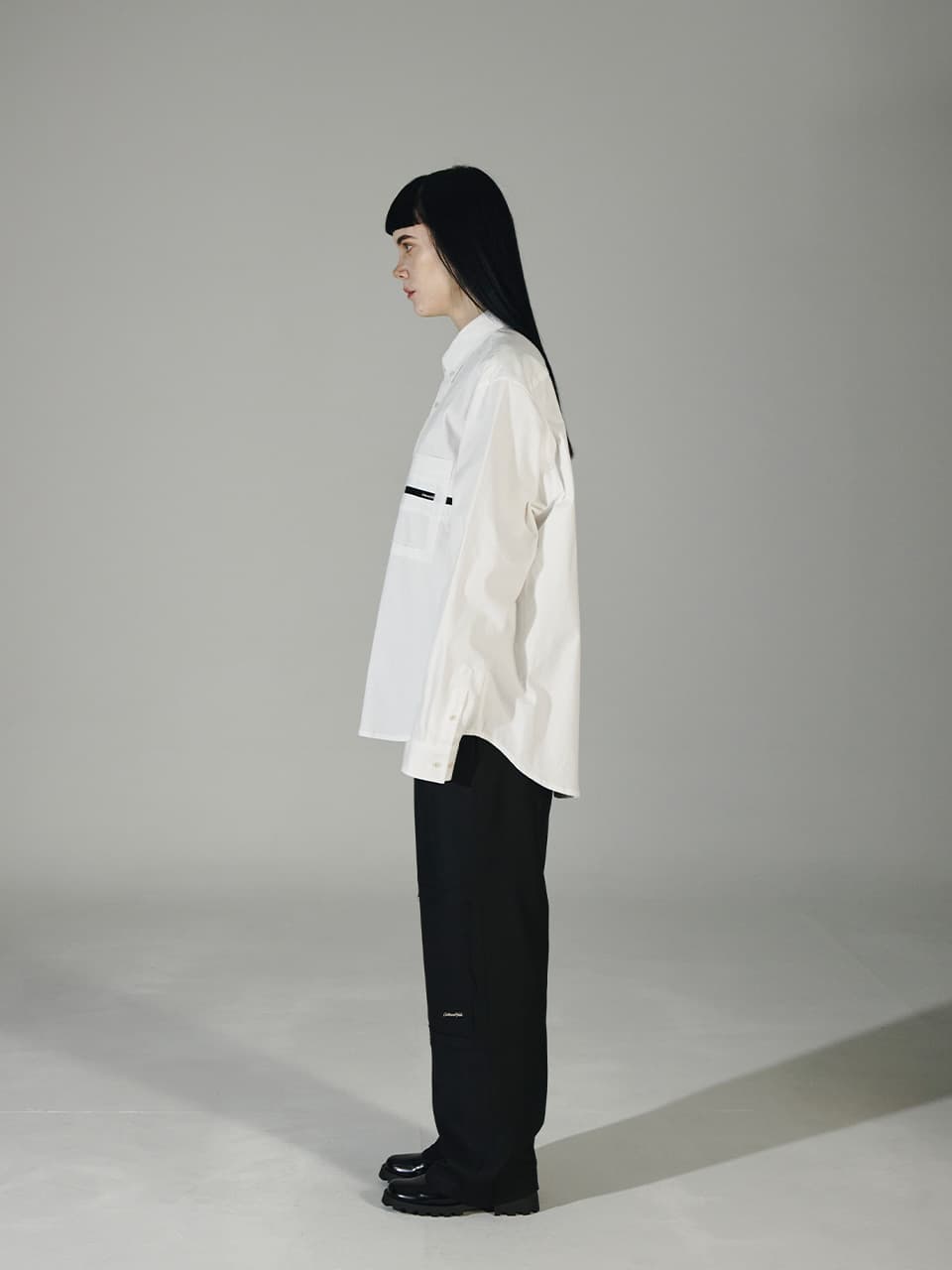 Cotton Tapped Shirt (Off-White) — vue 9