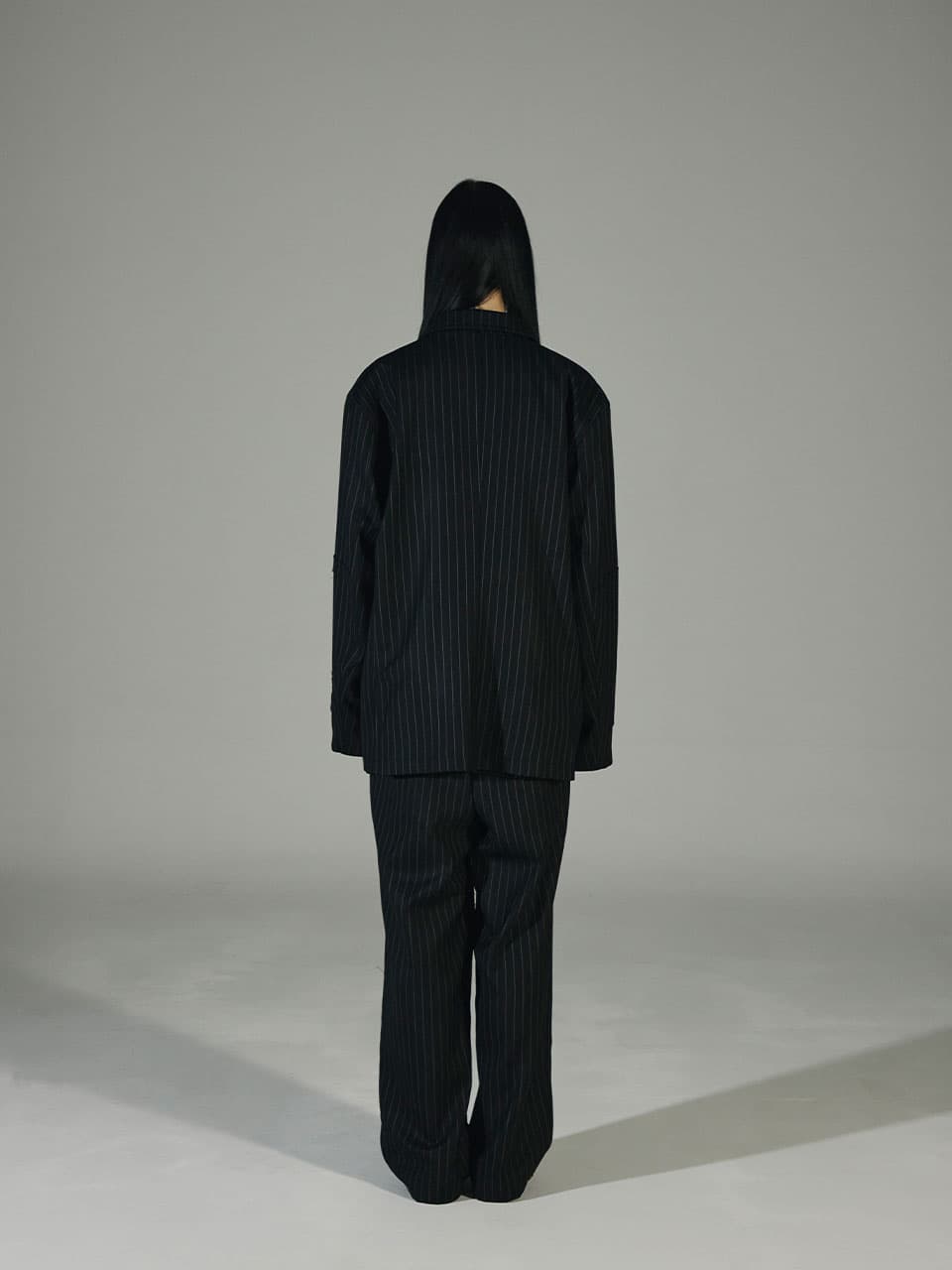 Striped Wool Jacket (Black) — vue 4
