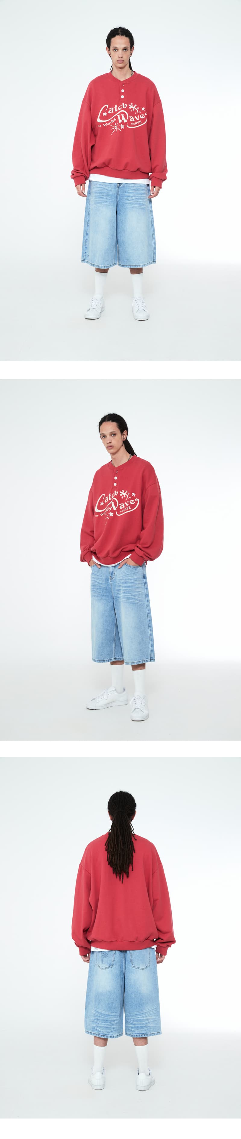 Snake Bermuda Denim Pants Light Blue — vue 6