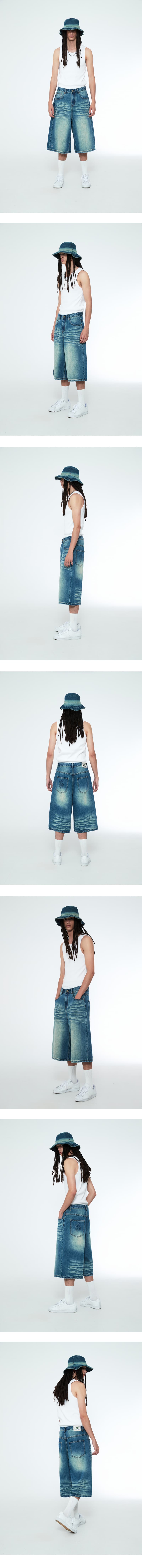 Snake Bermuda Denim Pants Vintage Blue — vue 5