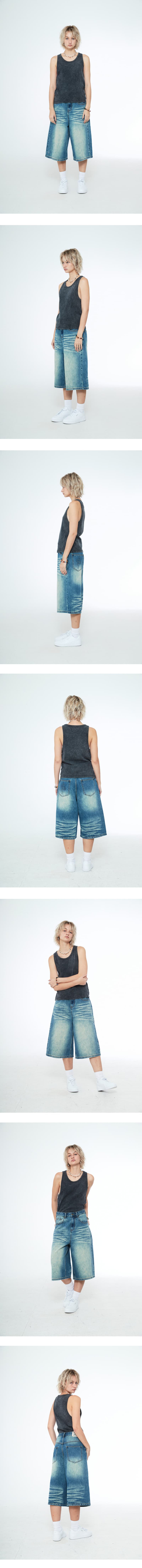 Snake Bermuda Denim Pants Vintage Blue — vue 7