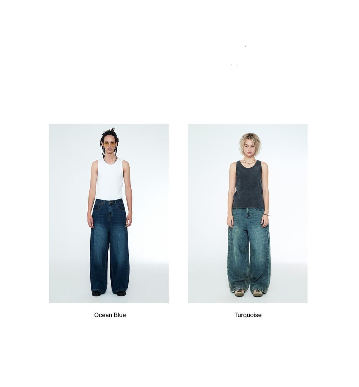 Daily Boy Wide Denim Pants Ocean Blue — vue 4