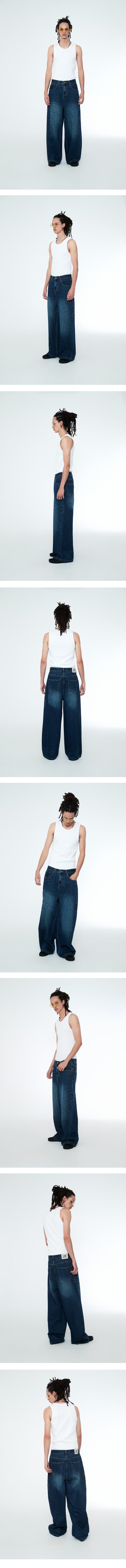 Daily Boy Wide Denim Pants Ocean Blue — vue 5
