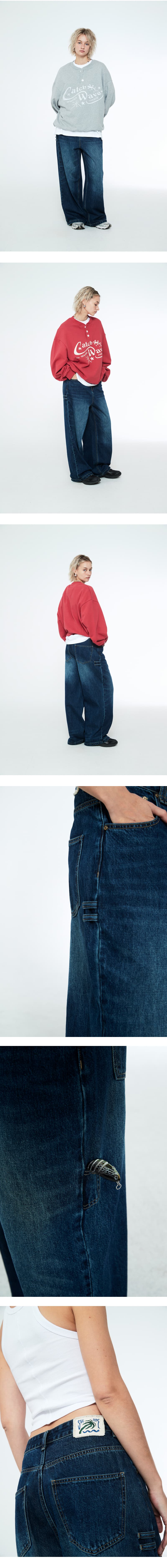 Daily Boy Wide Denim Pants Ocean Blue — vue 8