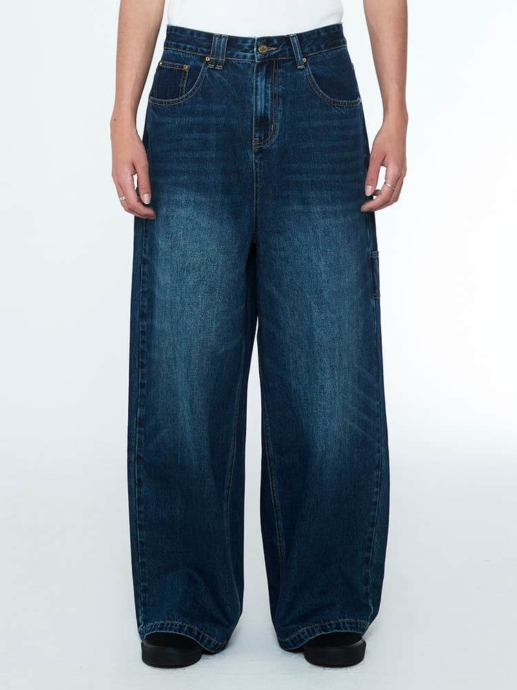 Daily Boy Wide Denim Pants Ocean Blue — vue 1