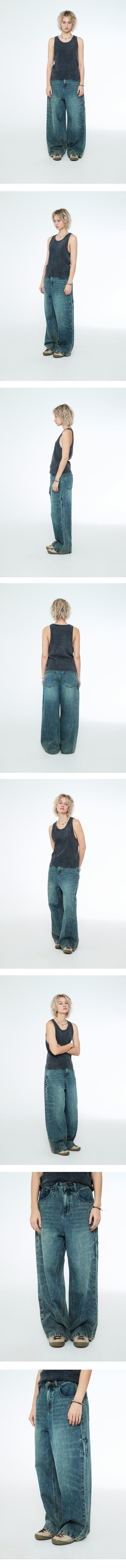 Daily Boy Wide Denim Pants Turquoise — vue 5