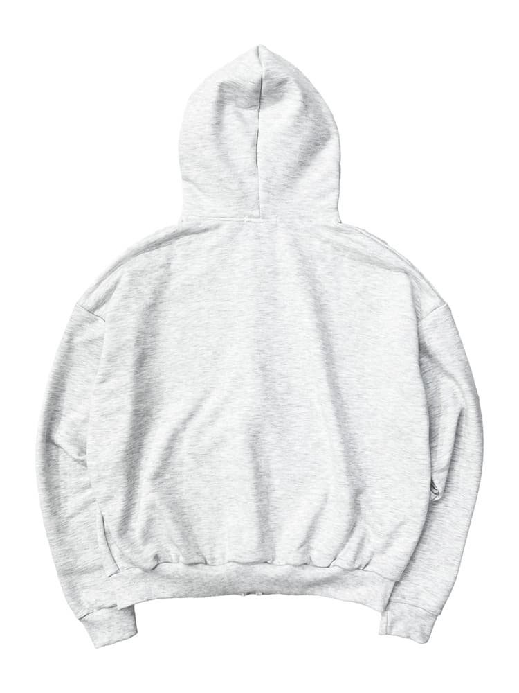 22 Hoodie Zip Up Melange White — vue 3