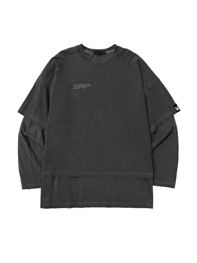 Flame Star Layered Long Sleeve T Pigment Charcoal — vue 3
