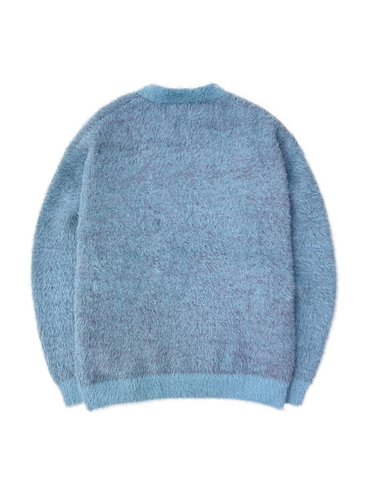 So What Hairy Knit Sweater Turquoise — vue 3